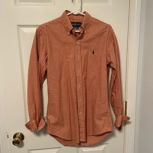 Orange plaid dress shirt